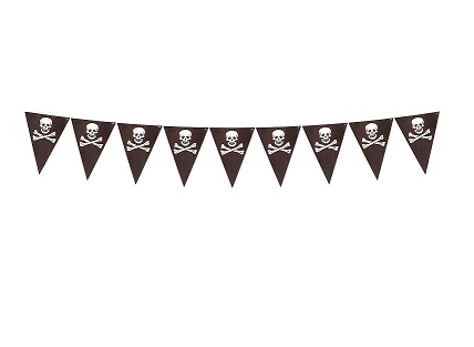 Pirate's Treasure Black Pennant Banner